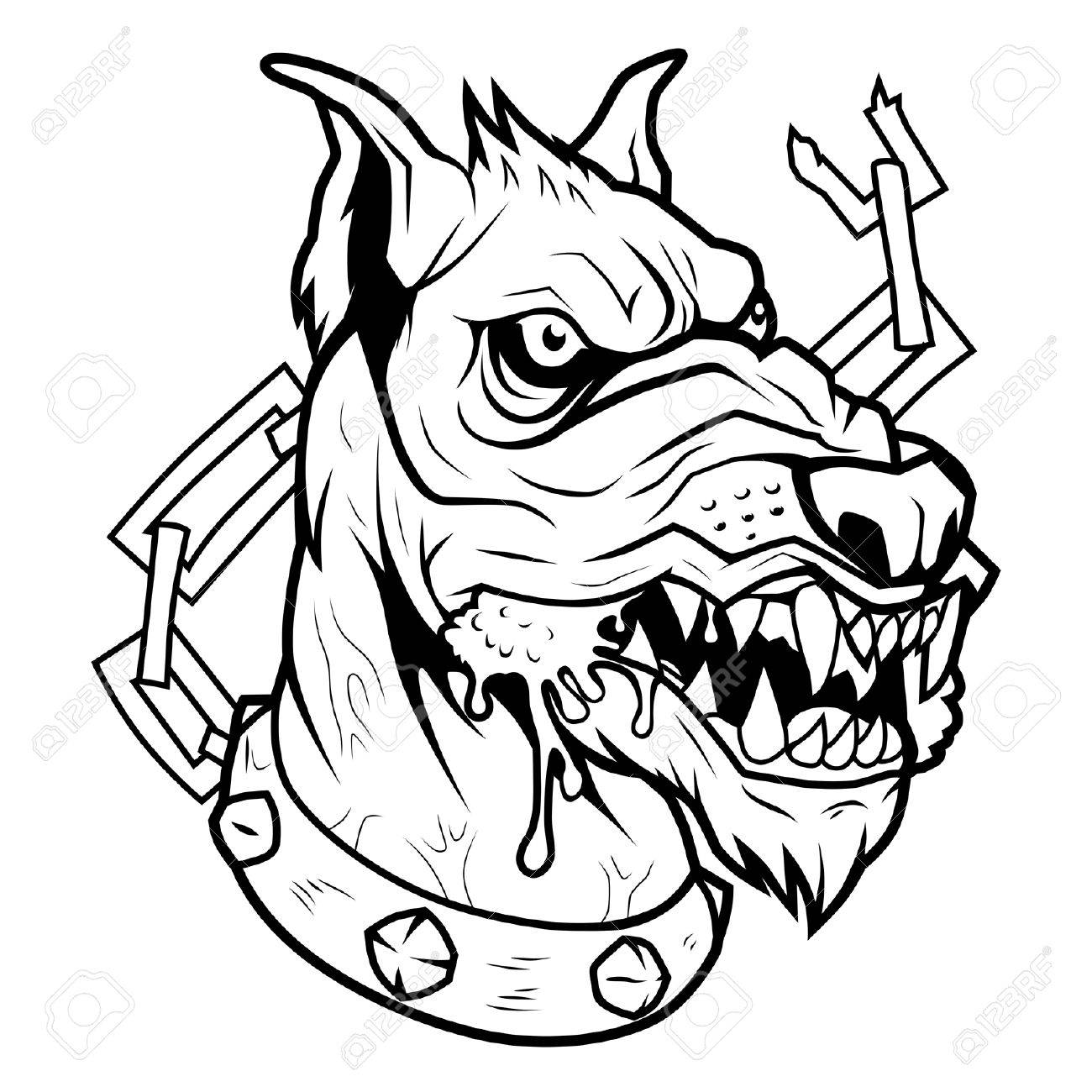 1300x1300 Mad Dog Bw Royalty Free Cliparts, Vectors, And Stock Illustration