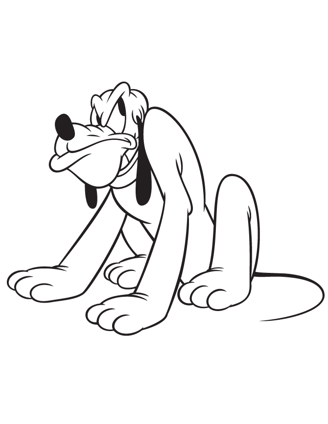 670x867 Disneys Pluto Dog Mad Coloring Page H Amp M Coloring Pages