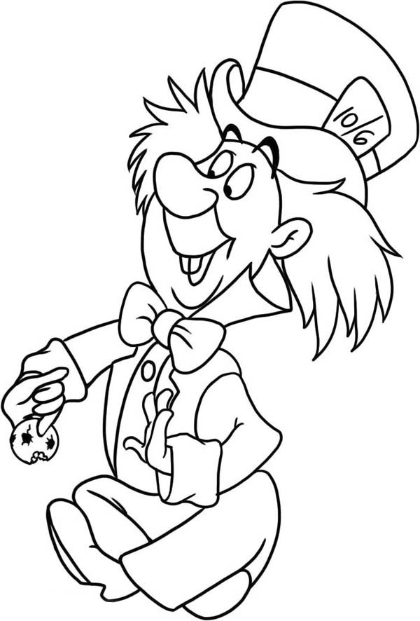 600x886 Mad Hatter Drawing Coloring Page Color Luna