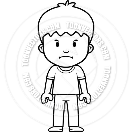 460x460 Cartoon Boy Mad (Black And White Line Art) By Cory Thoman Toon