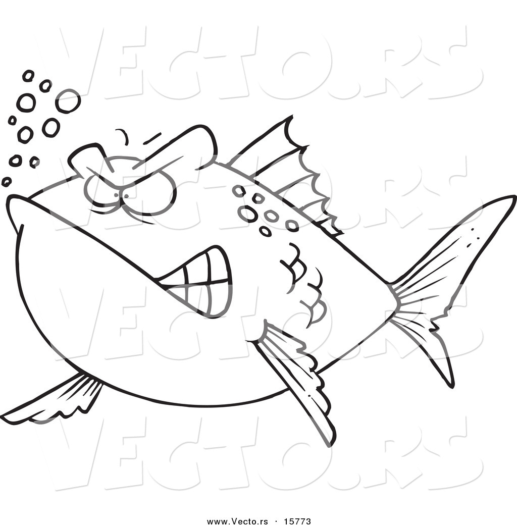 1024x1044 Cartoon Fish Drawing Vector Of A Cartoon Mad Fish