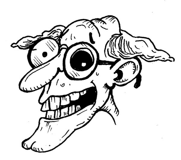 600x529 Face O' Comics The Mad Scientist Cartoon Face