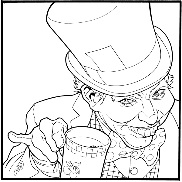 600x602 Mad Hatter Line Art By Gatchatom