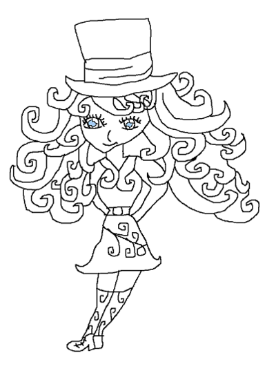 400x537 Mad Hatter's Daughter My New Oc Quick Line Drawing By Paradign