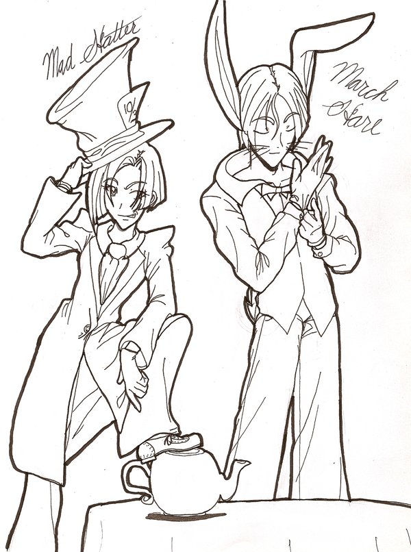 600x806 Mad Hatter And March Hare By Rabbs