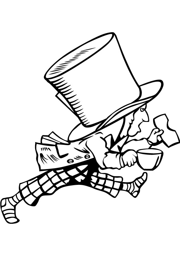 595x842 Mad Hatter Coloring Drawing