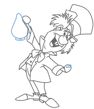 300x350 How To Draw The Mad Hatter From Alice In Wonderland