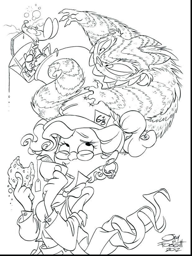 618x823 Mad Hatter Hat Colouring Page