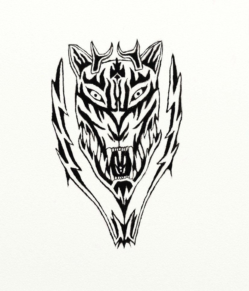 827x966 Mad Tribal Wolf By Dragon Dragonics