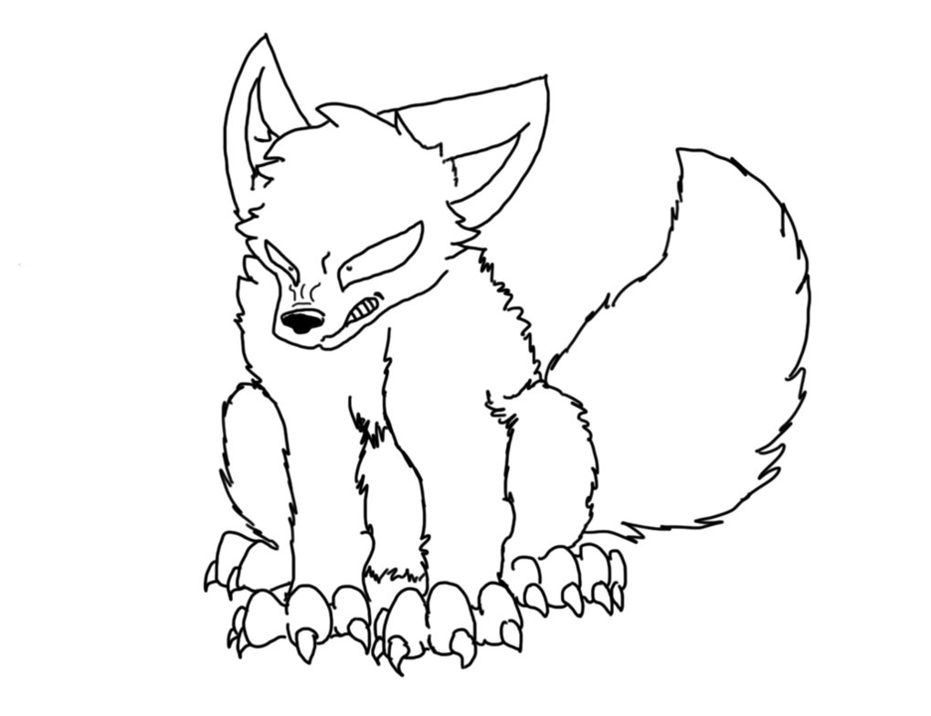 1019x784 Mad Wolf Lineart By Shadokami