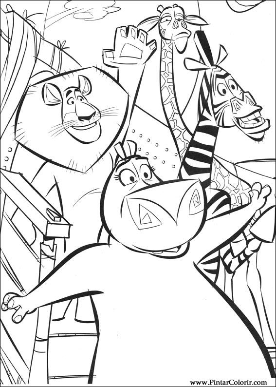 567x794 Drawings To Paint Amp Colour Madagascar 2