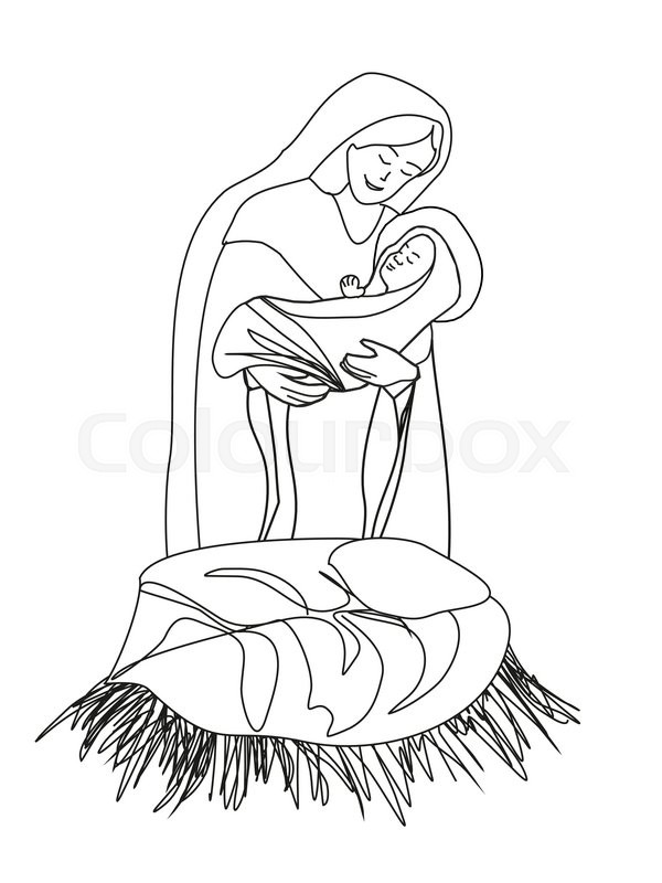 600x800 Madonna And Child Jesus Stock Vector Colourbox