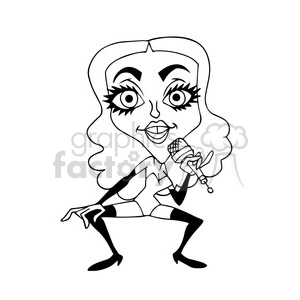 300x300 Royalty Free Madonna Bw Cartoon Caricature 391720 Vector Clip Art