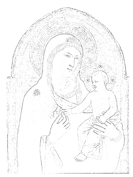 540x720 Template For Recreating Giotto's Madonna And Child. I Printed
