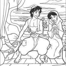 220x220 Jasmine, Aladdin And Magic Carpet Coloring Pages