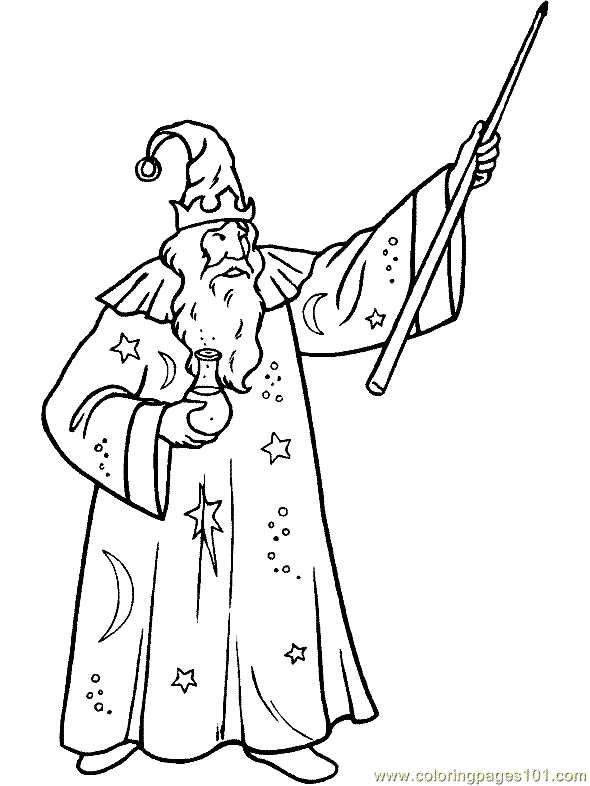 590x786 Magic Wizard Witch Coloring Page 14 Coloring Page