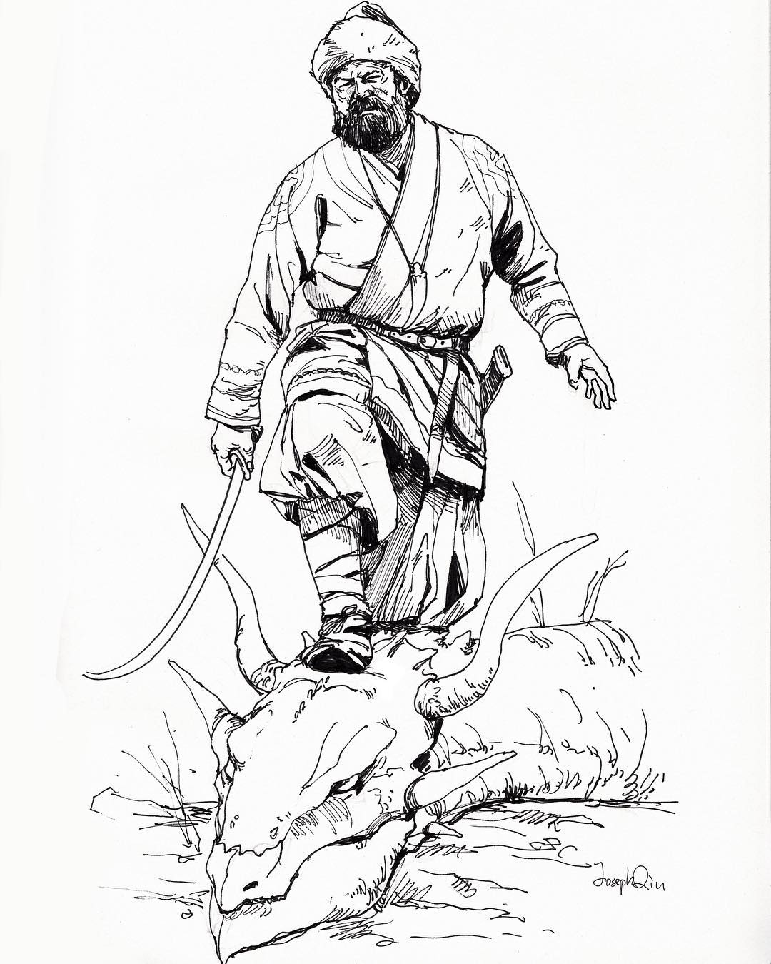 1080x1350 Inktober17 4 Dragon Hunter.