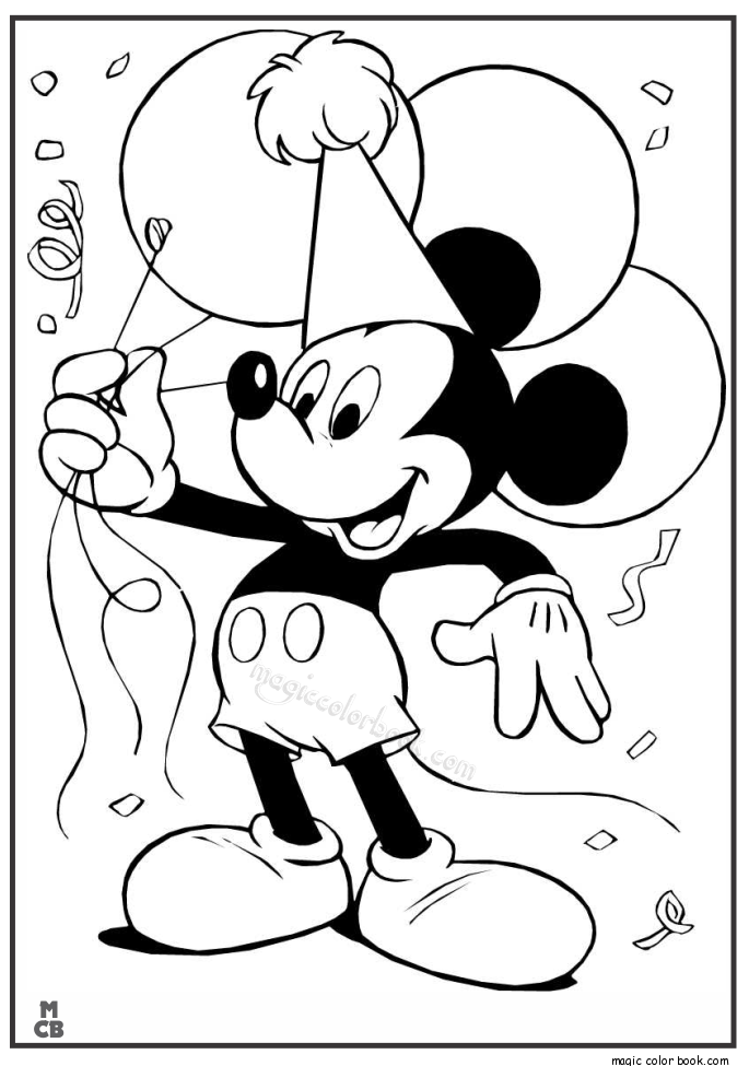 685x975 Mickey Mouse Party Coloring Pages Print