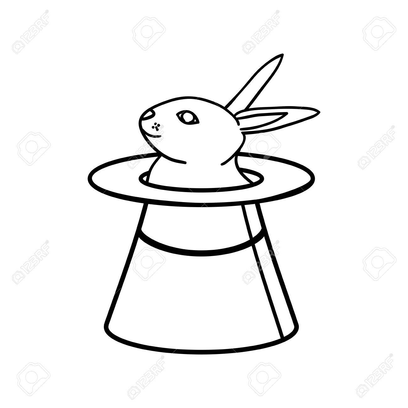 1300x1300 Hat Rabbit Magic Surprise Icon. Isolated And Flat Illustration