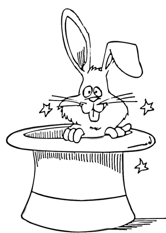 341x480 Bunny In A Magic Hat Coloring Page Free Printable Coloring Pages