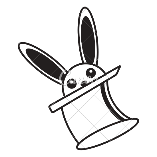 550x550 Magic Hat Rabbit Appear Design Outline