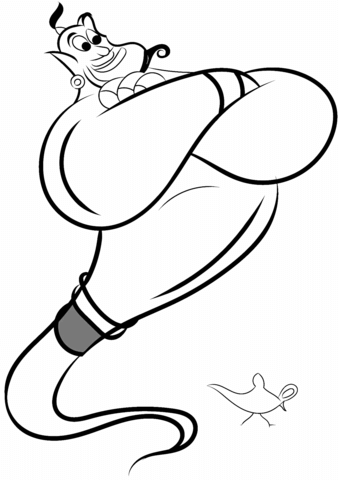 339x480 Genie From The Lamp Coloring Page Free Printable Coloring Pages