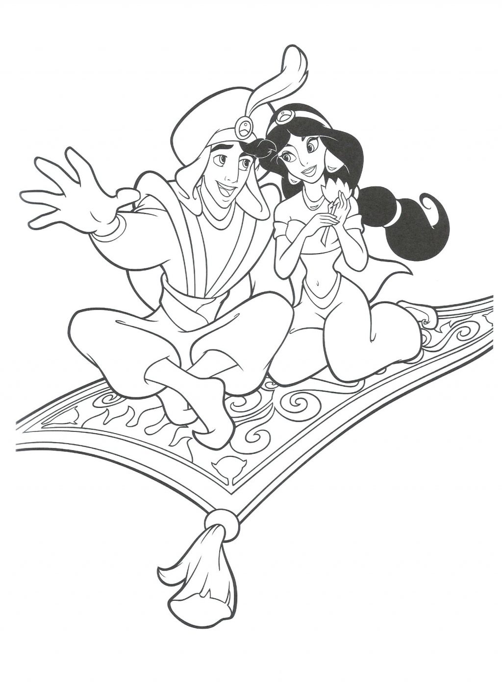 1024x1399 Coloring Pages ~ Aladdin Coloring Pages And The Magic Lamp