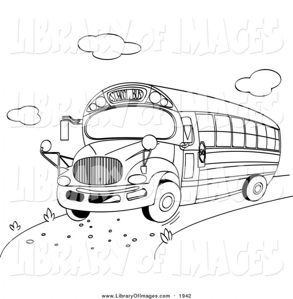 970x989 Coloring Clip Art Of Black And White School Bus By Pushkin