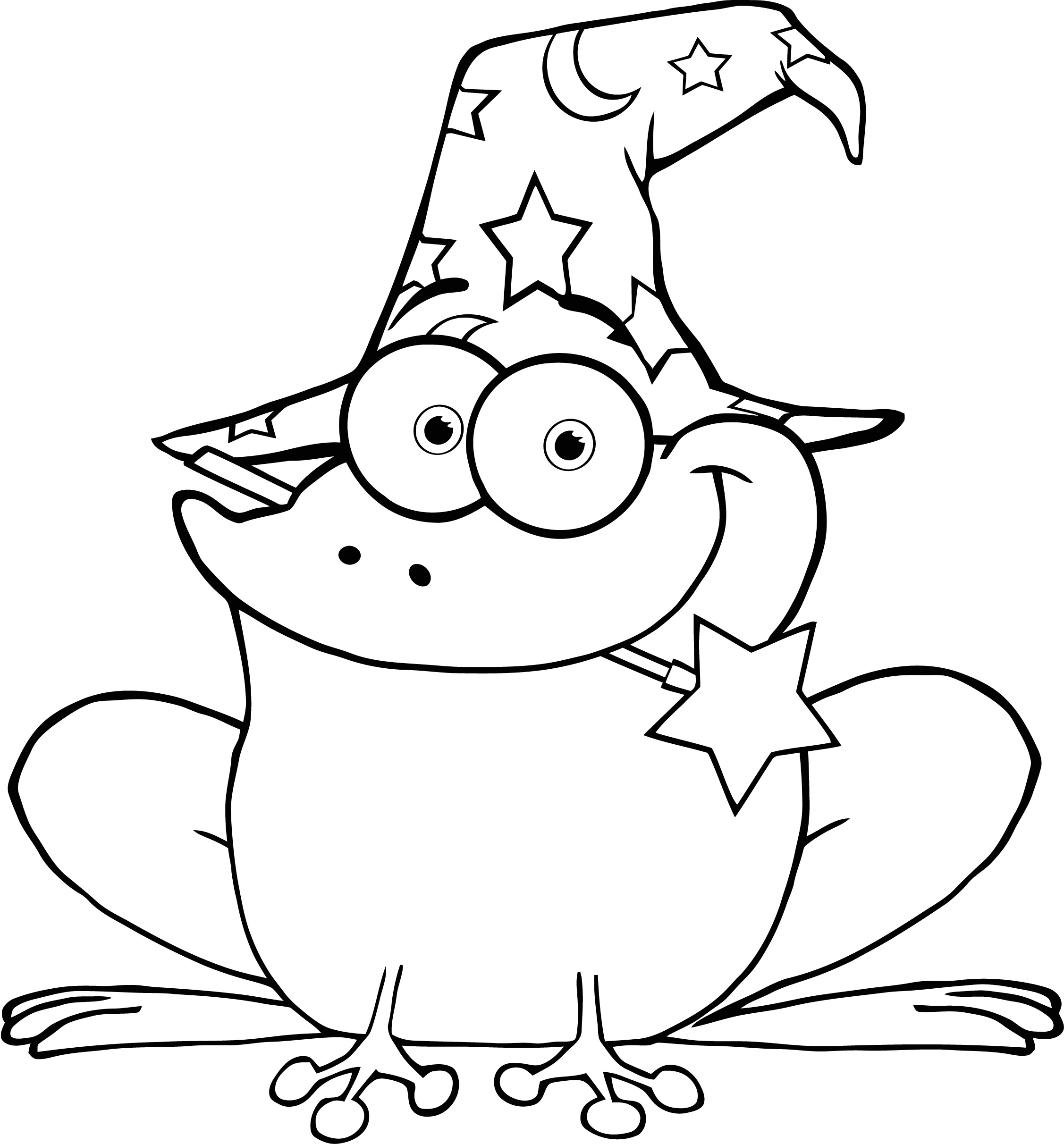 2254x2424 Colour Page Of Wizard Frog With A Magic Wand