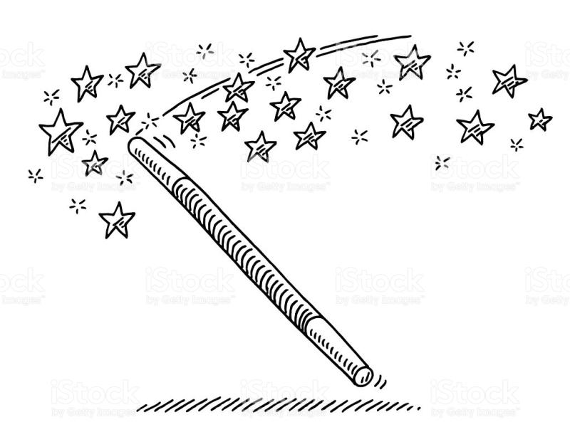 800x621 Magic Wand Clipart Black And White