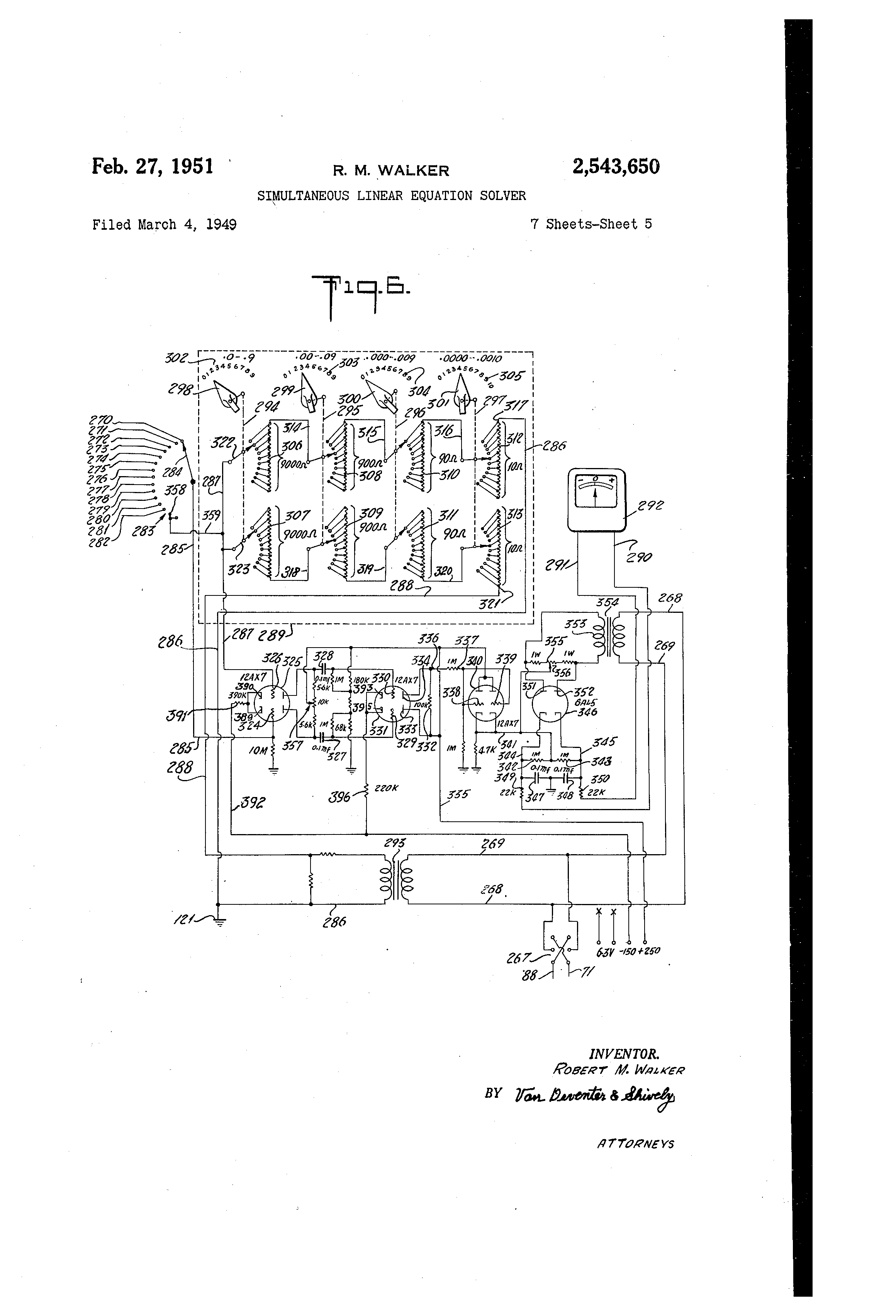 2320x3408 Patent Us2543650 Simultaneous Linear Equation Solver Google