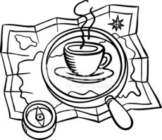 230x199 Whiteboard Drawing Map And Magnifying Glass Stock Vectors