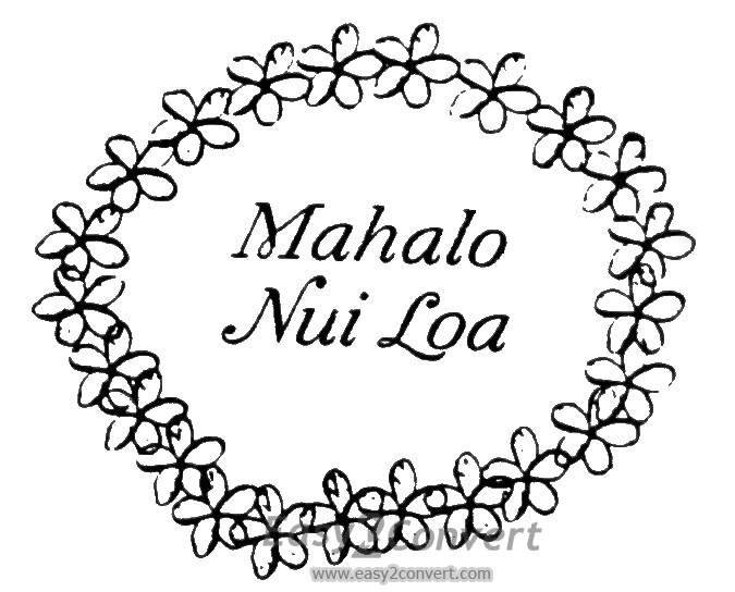 675x544 Stamp Mahalo Nui Loa Lei