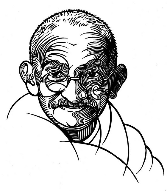 Mahatma Gandhi Pencil Coloring Pages