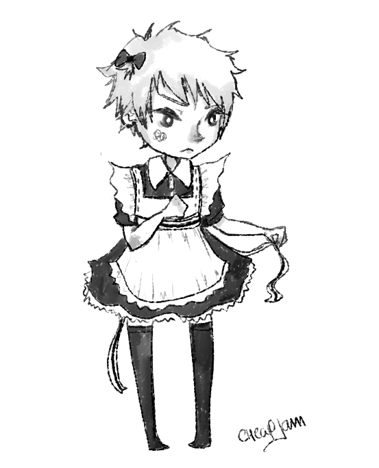 553x684 Chibi Maid Boy By Cheapjam