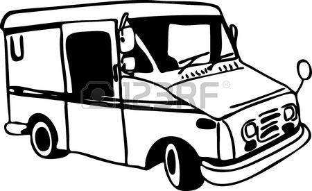 450x275 Mail Truck Drawing Royalty Free Cliparts, Vectors, And Stock