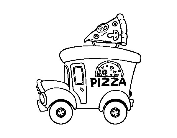 600x470 Pizza Food Truck Coloring Page