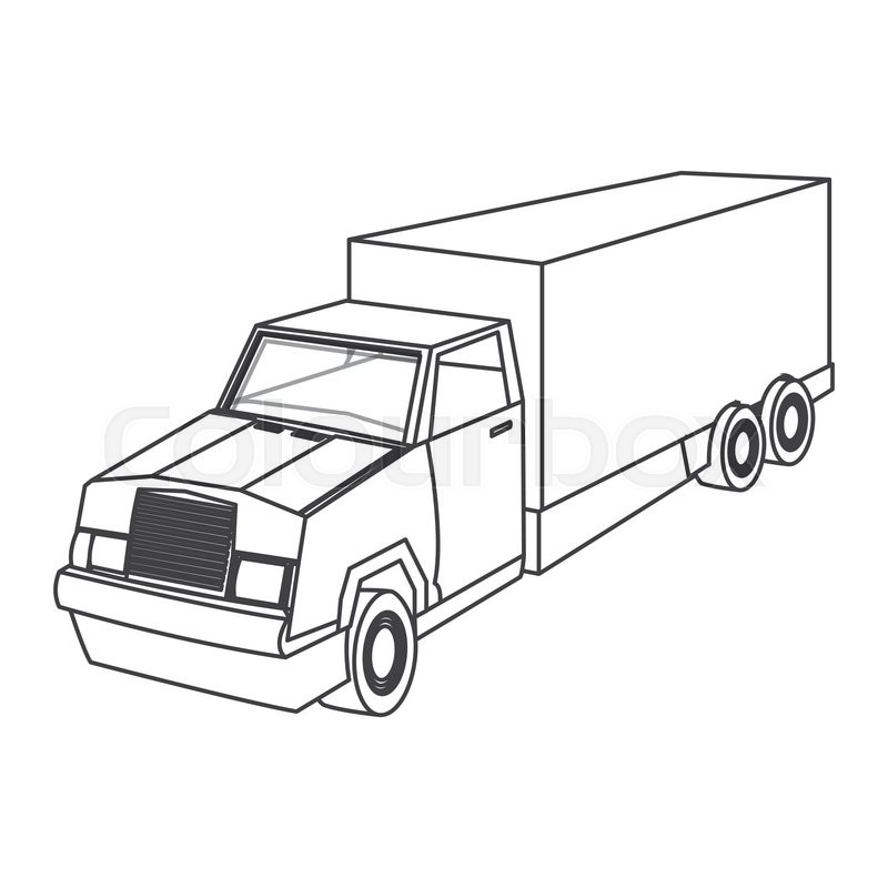 800x800 Flat Design Cargo Truck Icon Vector Illustration Stock Vector