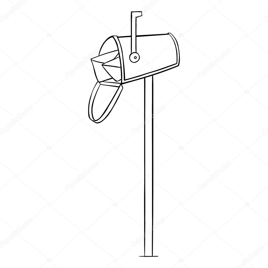 1024x1024 Sketch Single Mailbox Stock Vector Nikiteev