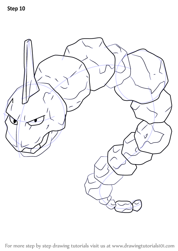 598x844 Learn How To Draw Onix From Pokemon (Pokemon) Step By Step