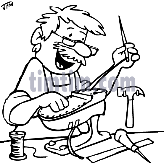 554x552 Free Drawing Of Cobler Shoemaker Bw From The Category Occupations