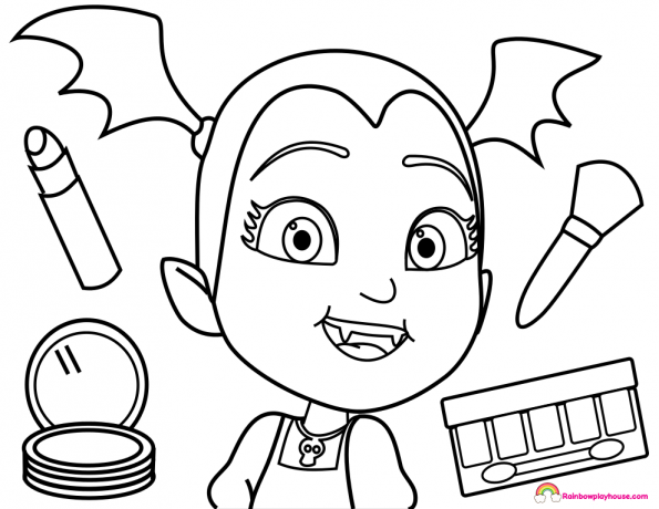 595x460 Vampirina Makeup Coloring Page