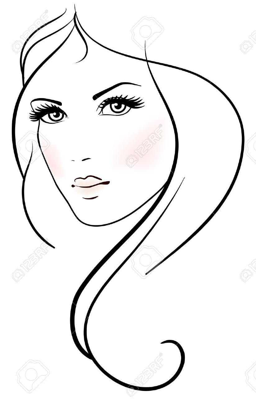 824x1300 Lady Face Sketch Pic Beautiful Woman Face For Makeup Design