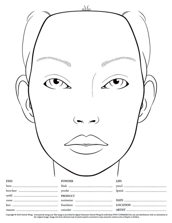 580x751 Haupropbankdis Blank Makeup Face Charts
