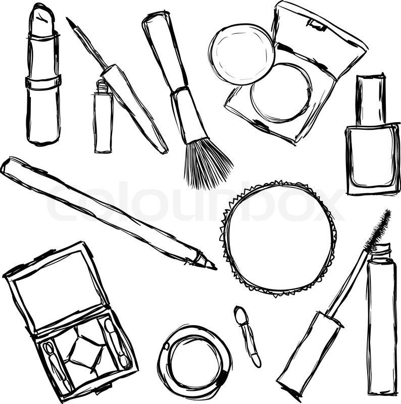 794x800 Cosmetics Collection Stock Vector Colourbox