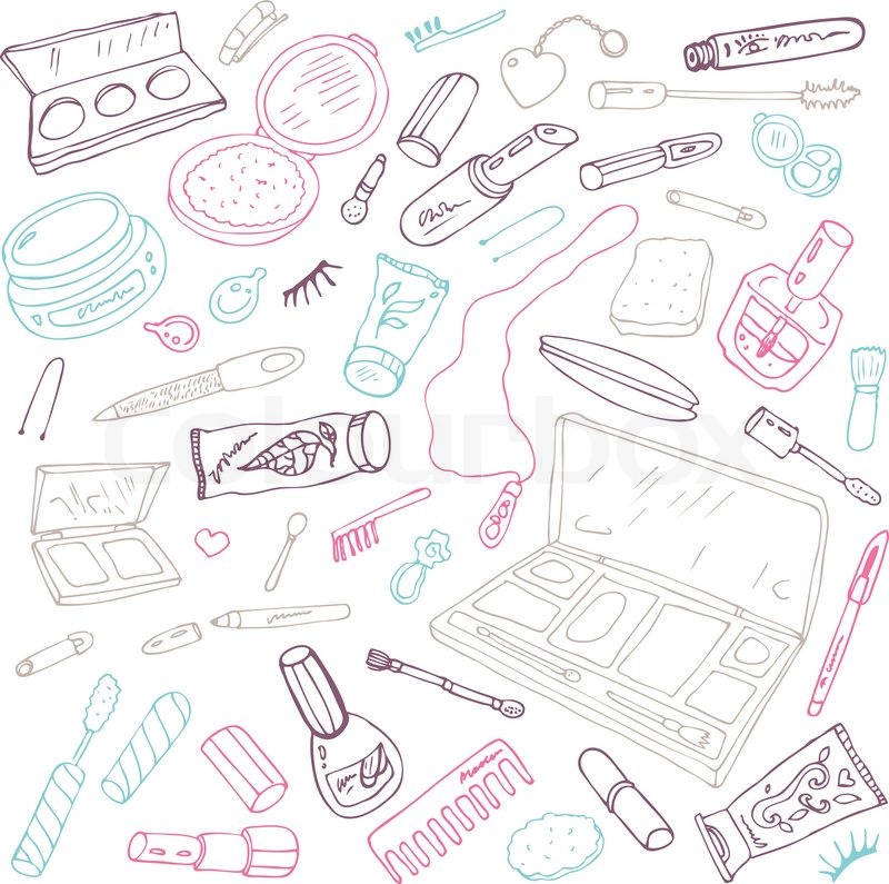 800x795 Products For Makeup And Beauty Stock Vector Colourbox