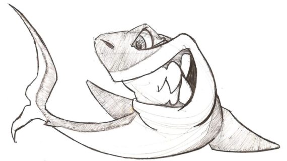 570x320 Drawings Of Sharks Simple Shark Crafthubs