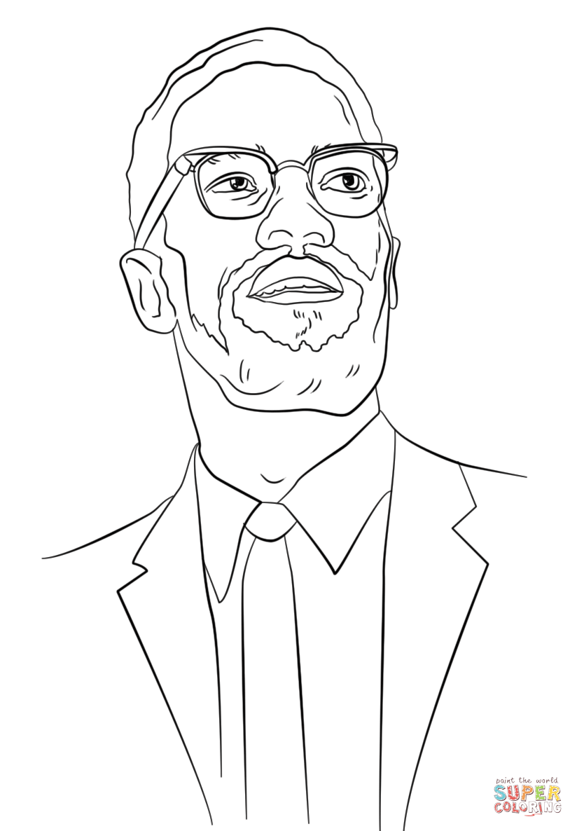 824x1186 Malcolm X. Coloring Page Free Printable Coloring Pages