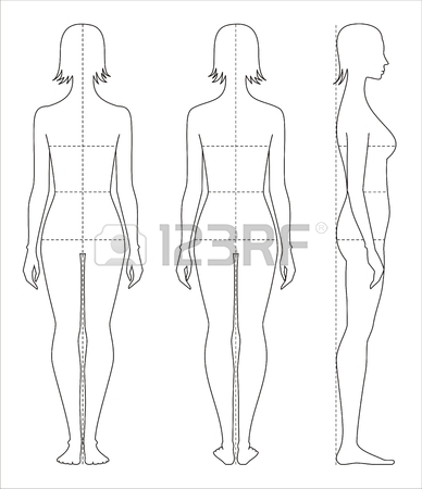 388x450 Vector Illustration Of Women's Body Proportions And Measurements
