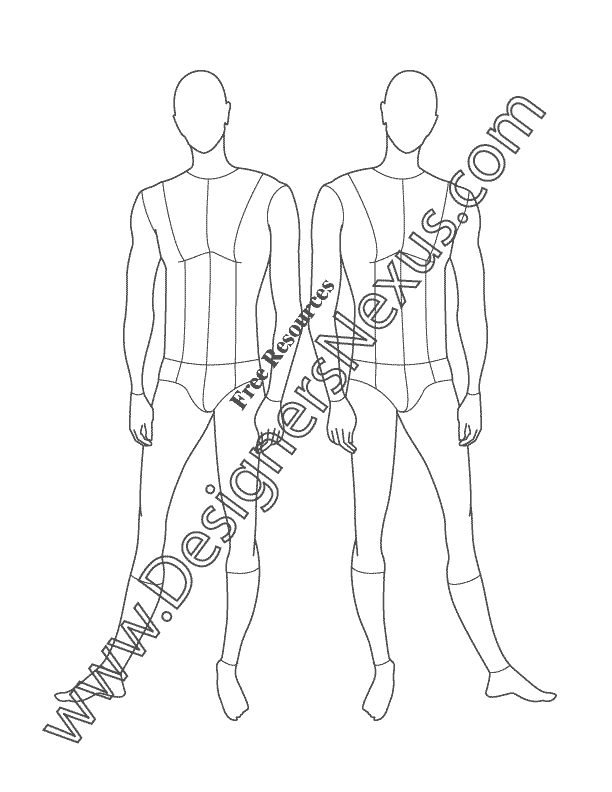 612x792 Male Croquis Free Mens Fashion Figure Templates